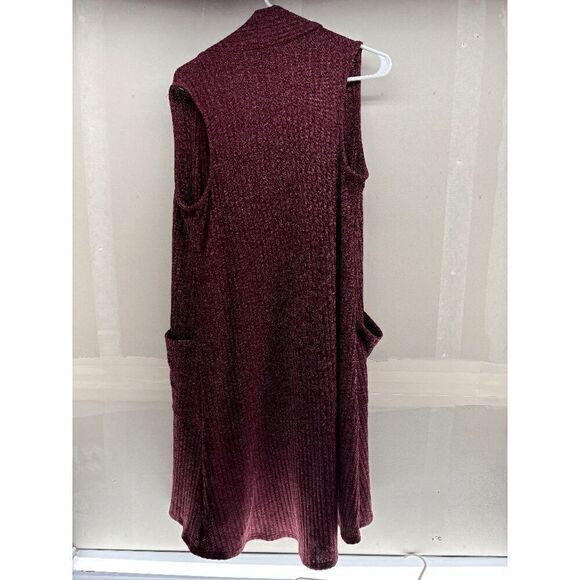 Emi & Joe Red Wrap Around Knit Shawl Jacket Scarf Size Small - Picture 3 of 3